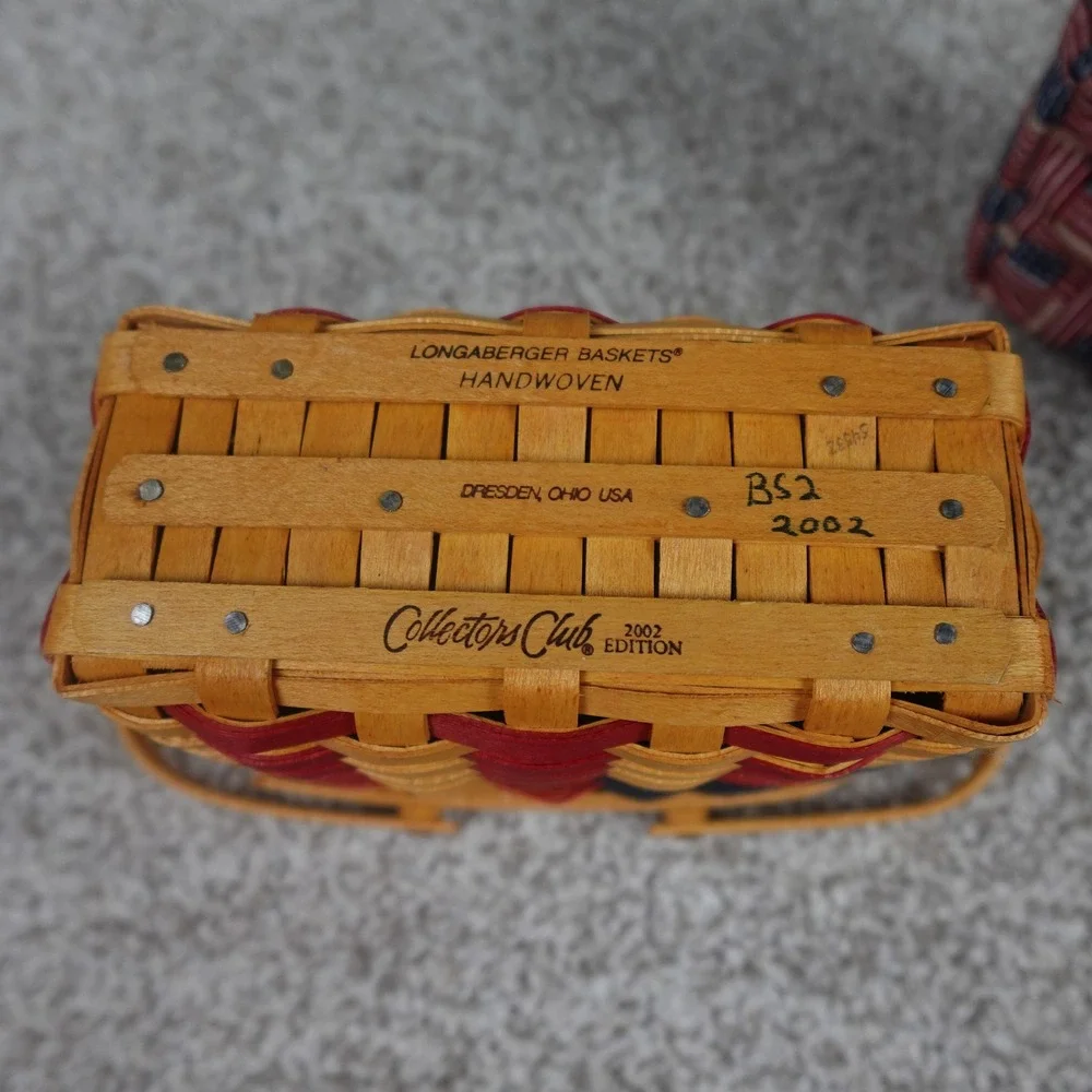 Longaberger‎ 2002 Collectors Club Miniature Flag Basket Red White Blue Patriotic